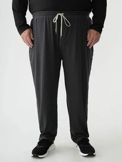 Big Mens Charcoal Heather Elastic Waist Leisure Pants