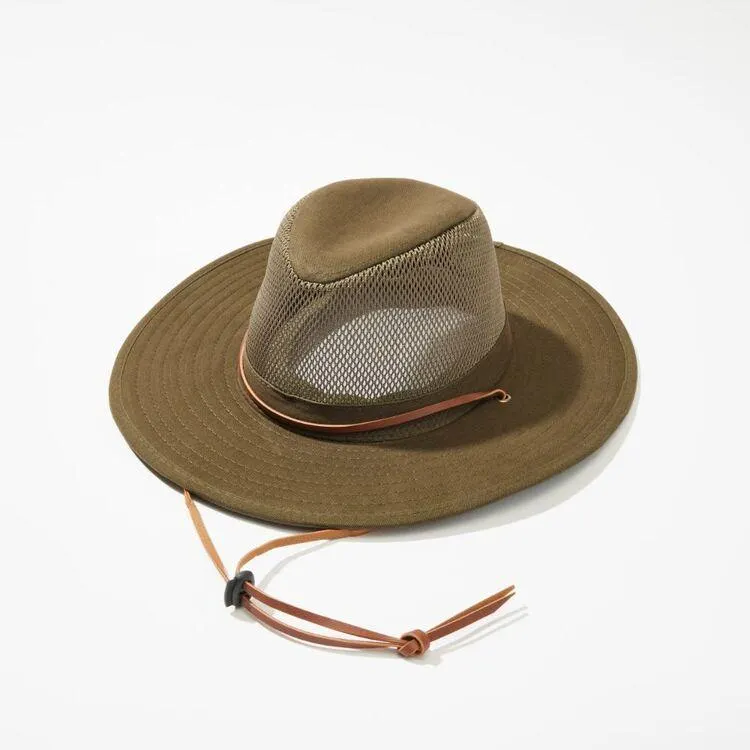 JC Lanyon Men's Mesh Crown Hat Khaki One Size