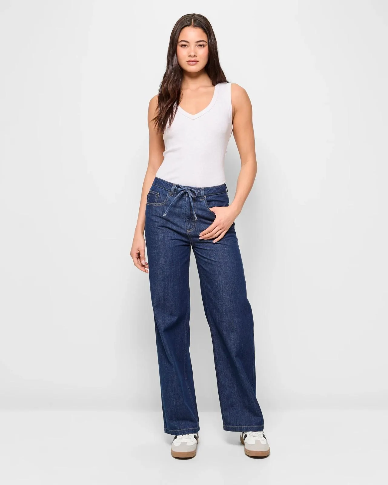 Drawcord Denim Pants - Lily Loves