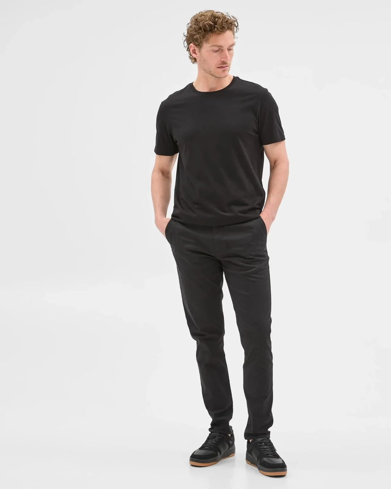 Australian Cotton Slim Chino Pants - Black