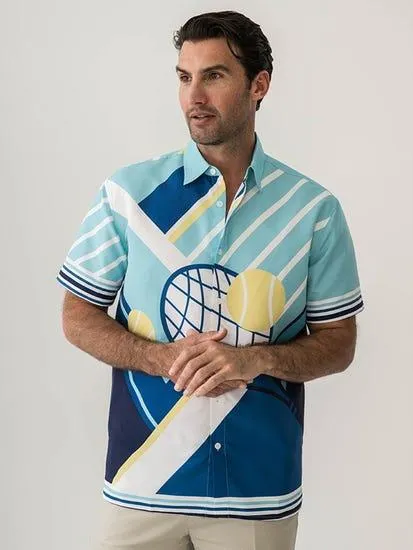 Lowes Short Sleeve Event Shirt Tennis Print
