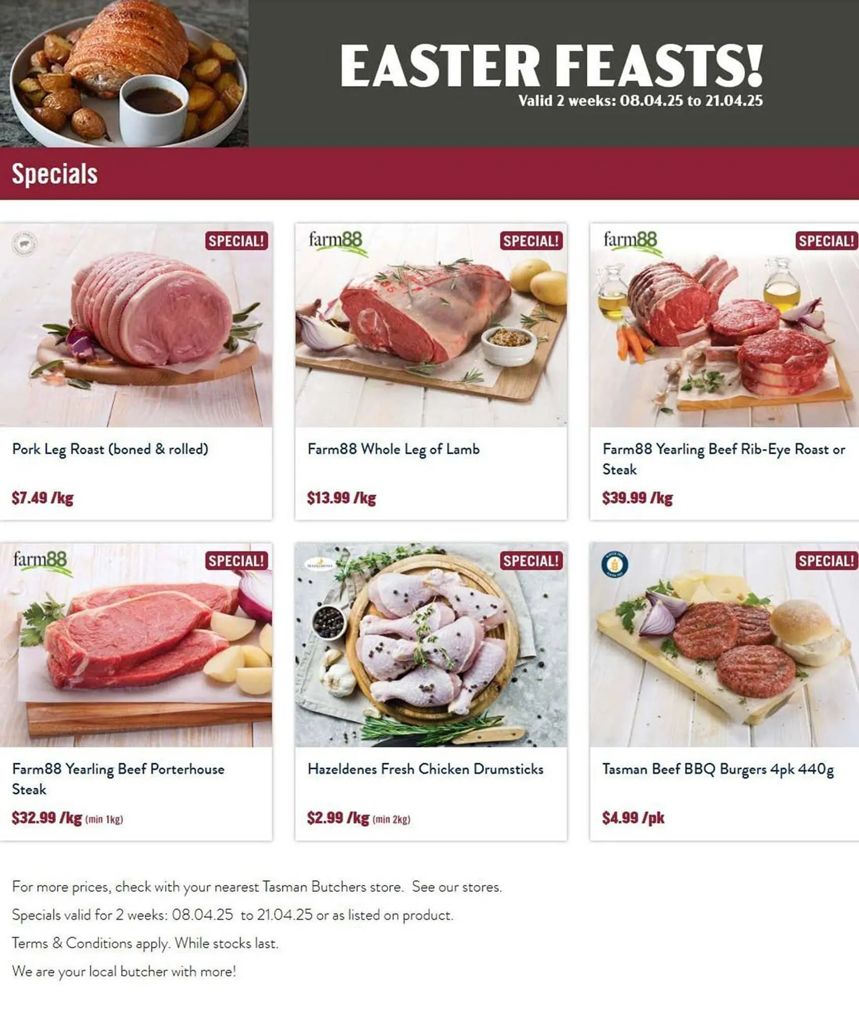 Tasman Butchers catalogue - Catalogue valid from 8 April to 21 April 2025 - page 1