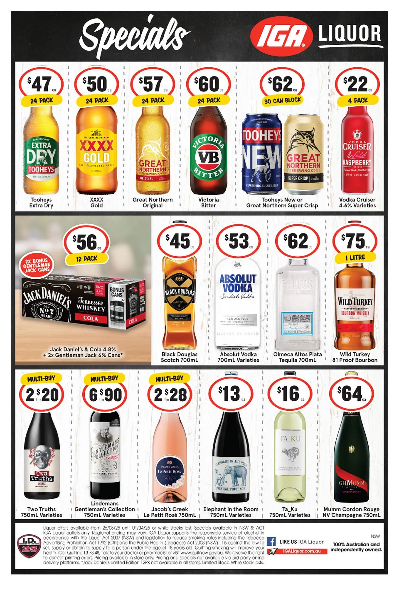 IGA Liquor catalogue - Catalogue valid from 26 March to 1 April 2025 - page 1