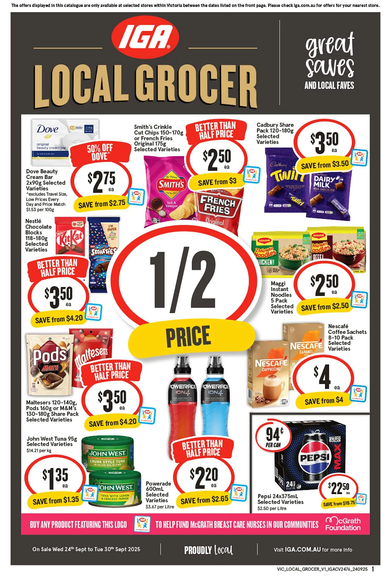 IGA catalogue - Catalogue valid from 24 September to 30 September 2025 - page 1
