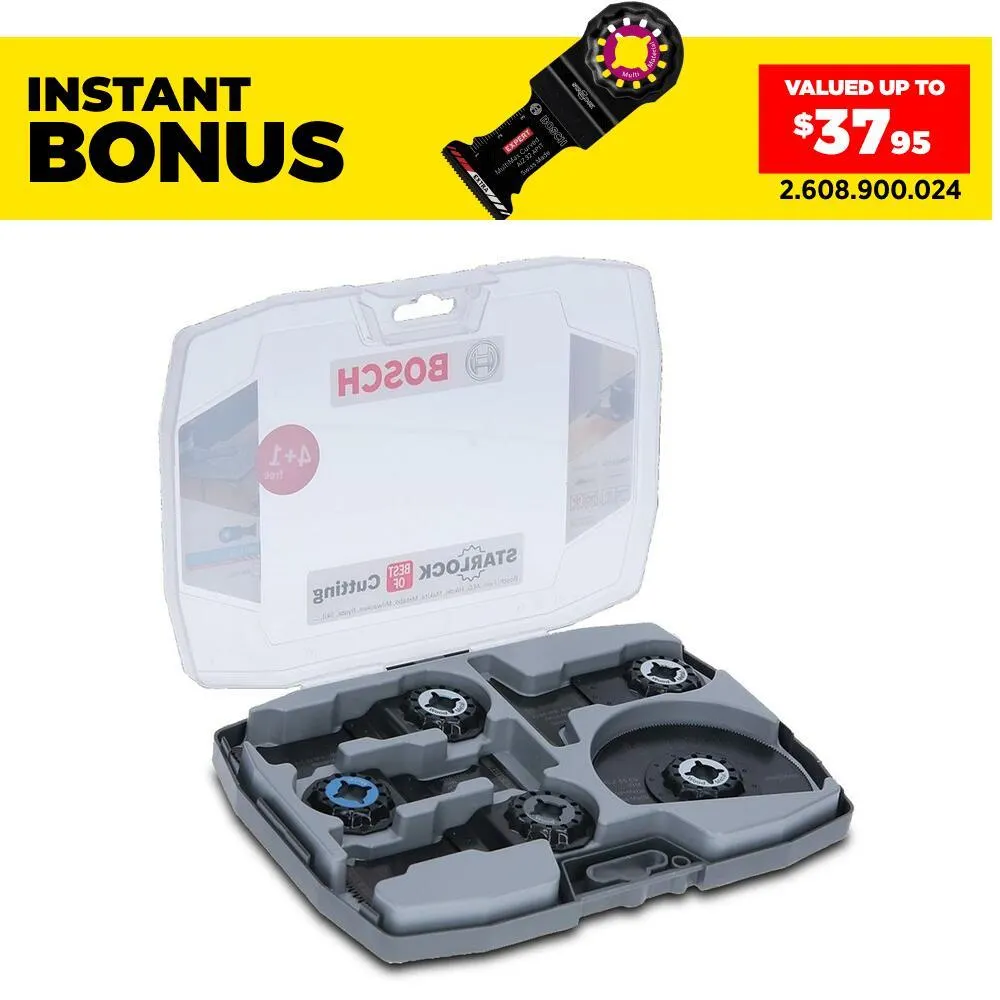 Bosch 2.608.664.131 5pce Starlock Multi Tool Blade Set to suit Wood & Metal