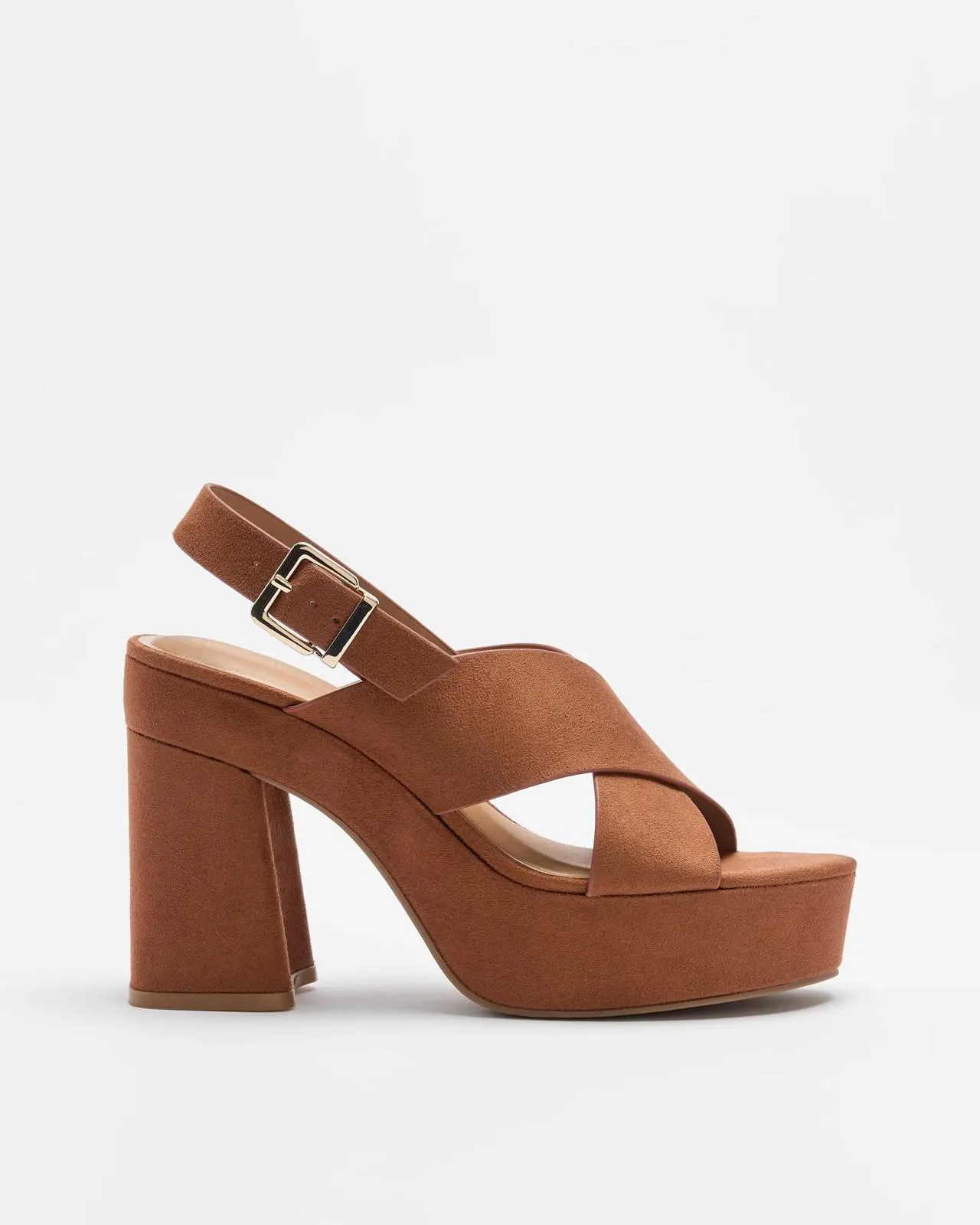 Womens Platform Heel - Pippa - Tan Suede-like