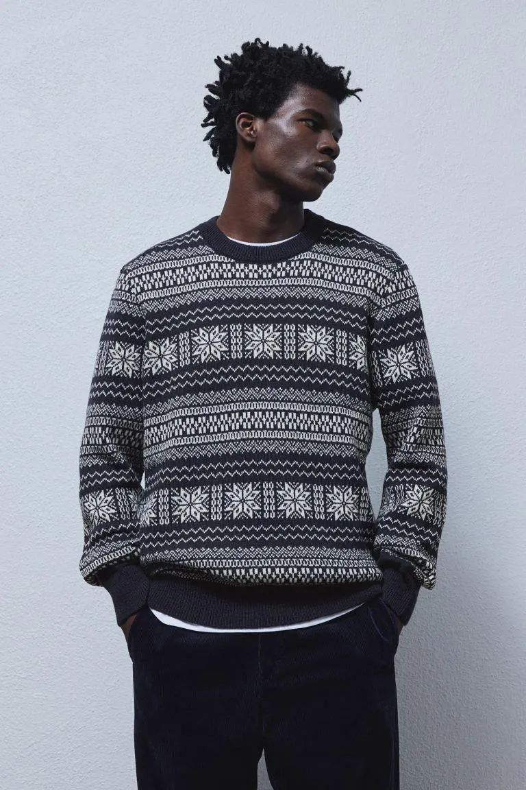 Regular Fit Jacquard Knit Sweater