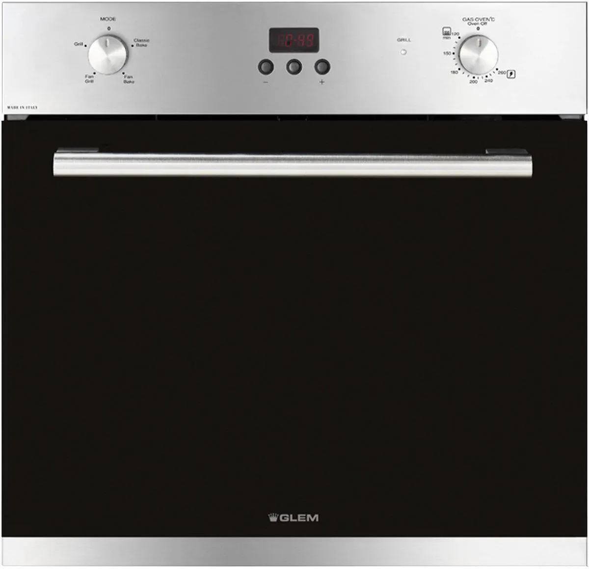 Glem 60cm Natural Gas Stainless Steel Built-in Oven GF64GEI