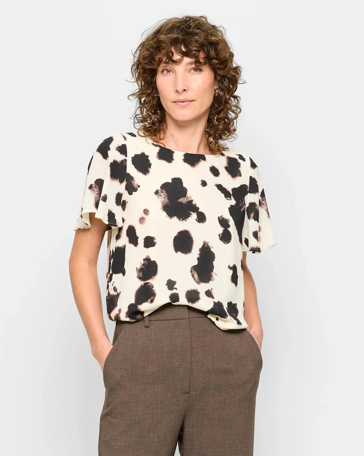 Crew Neck Blouse - Preview - Blur Print