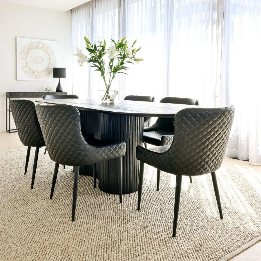Maruca 2.4m Dining Table and 6 Black Infinity Chairs Package