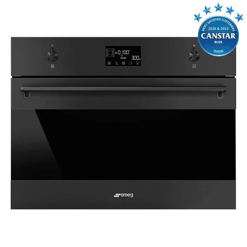 Smeg SOA4302M1N Classic 45cm Matte Black Combination Microwave Oven