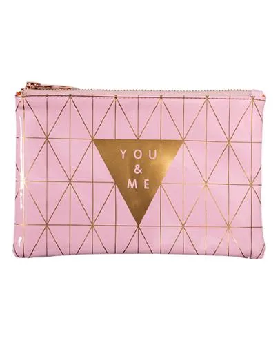 CHARMIES PENCIL CASE PINK AND ROSE GOLD YOU & ME