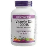 Webber Naturals Vitamin D3 1000IU 250 Capsules
