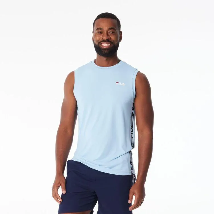 FILA Men's Tony Quick Dry Tank With Taping Sky