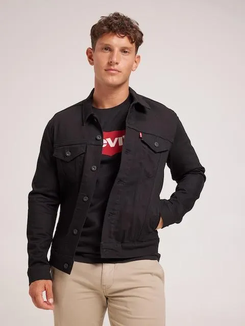 Levi's Trucker Jacket In Dark Horse Black
