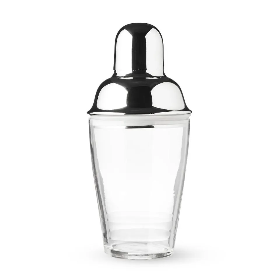 Stainless Steel and Glass Cocktail Shaker