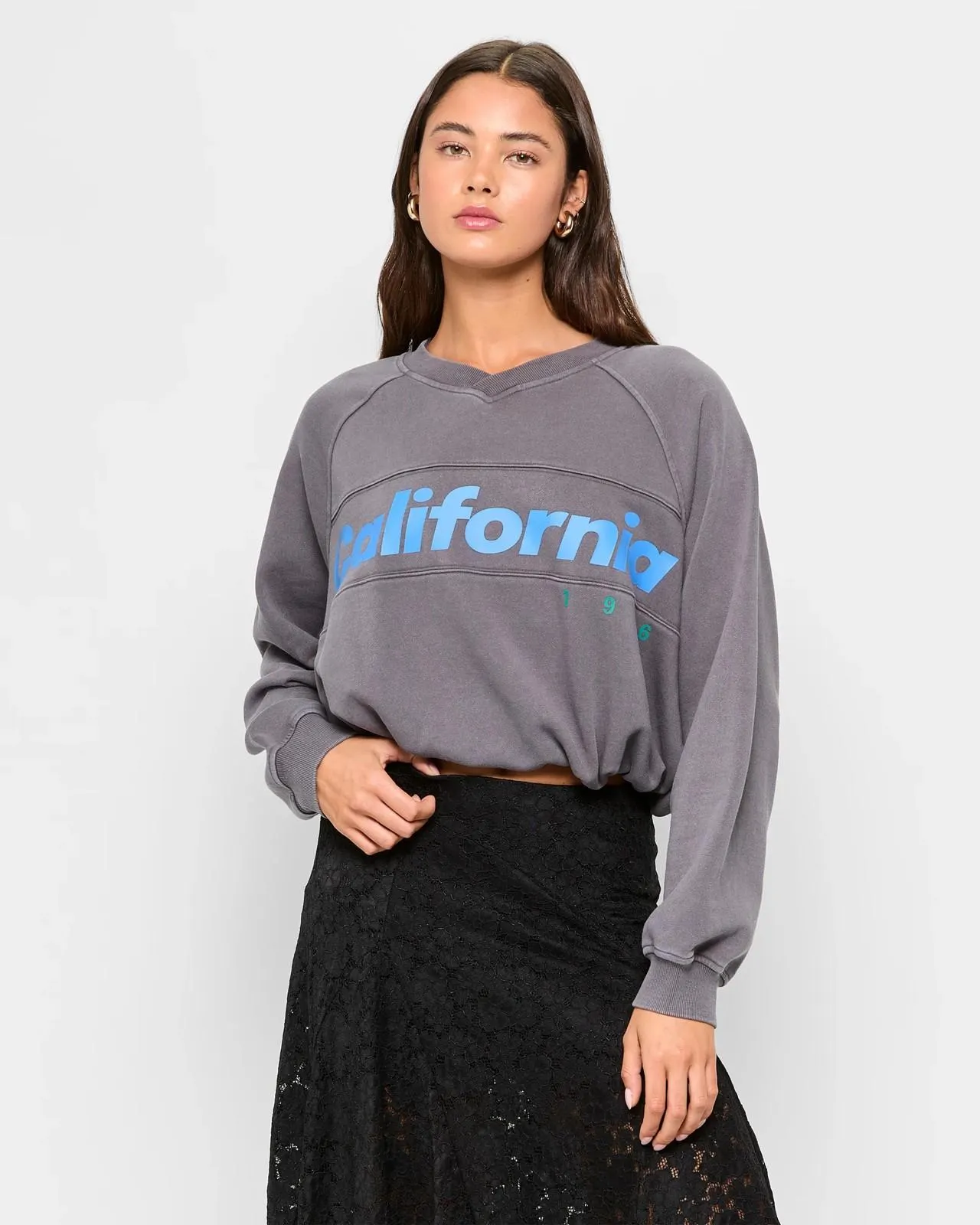 Bubble Hem Jumper - Lily Loves - Charcoal