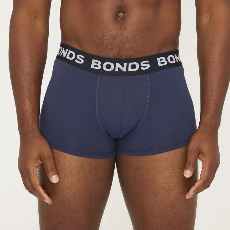 Bonds Men's Core Trunk 3 Pack Black Navy Grey Large