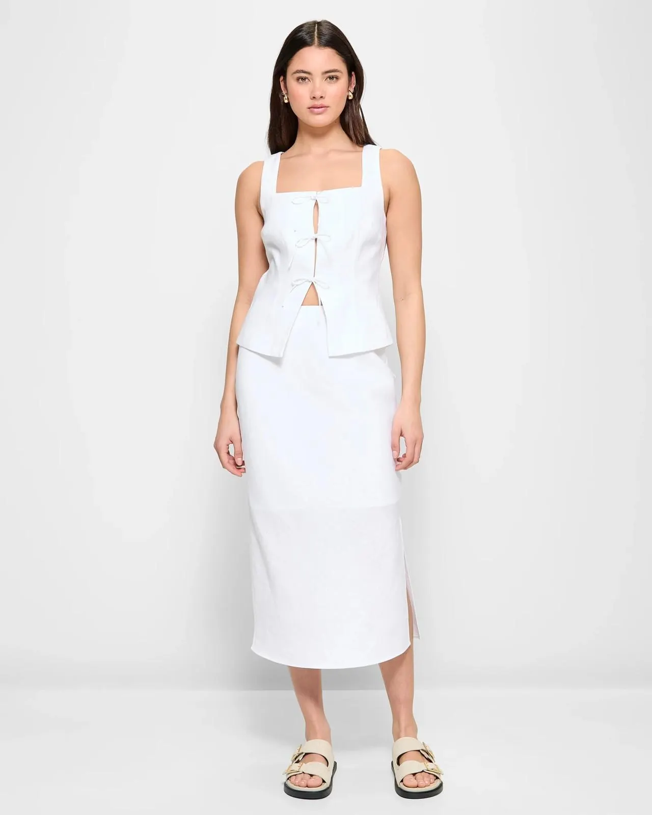 European Linen Bias Cut Maxi Skirt - Lily Loves