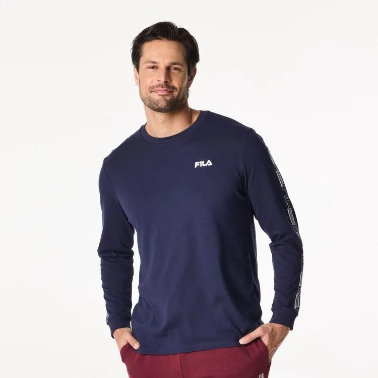 FILA Men's Hayes Long Sleeve Tee New Navy