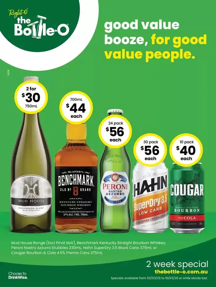 Good Value Booze, For Good Value People 03/03 - Catalogue valid from 3 March to 16 March 2025 - page 1