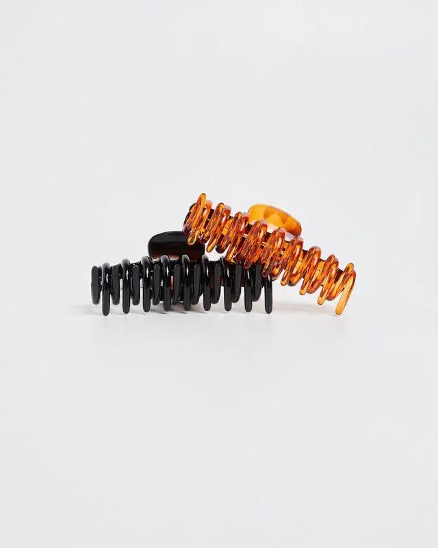 Clueless Claw Hair Clips 2 Pack Black/Tort