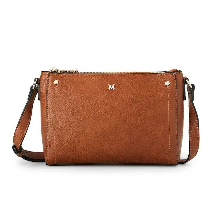 Madison Eden Zip Top Webbing Strap Crossbody Bag Dark Tan One Size