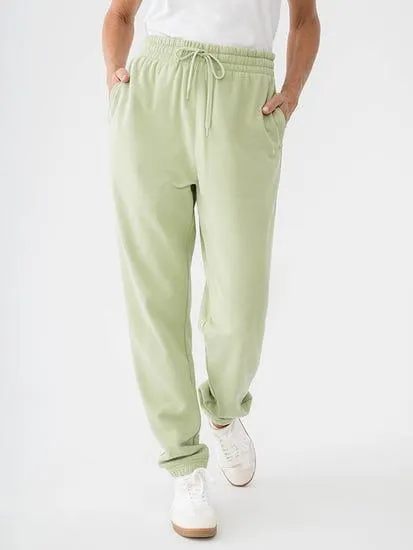 Womens Essential Fleece Trackpant Green Sage