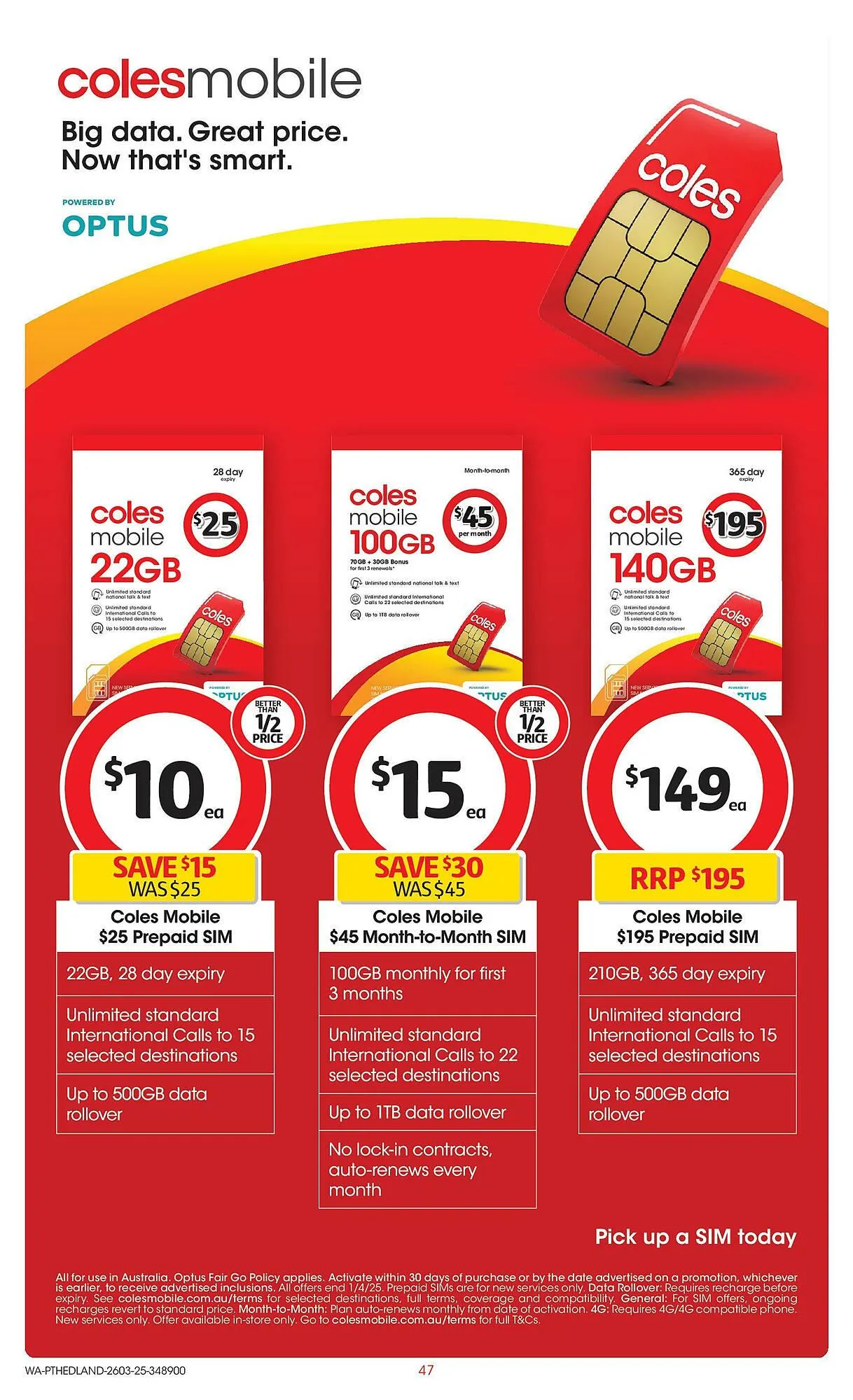 Coles catalogue - Catalogue valid from 25 March to 1 April 2025 - page 47