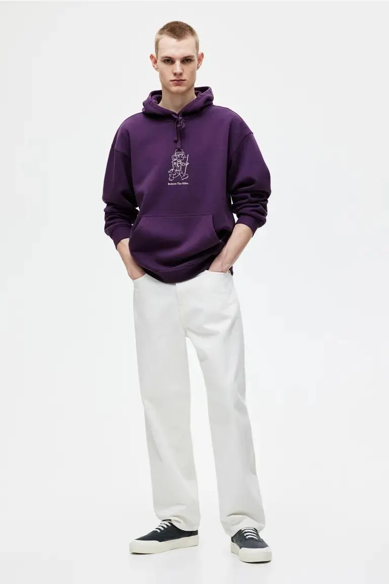 Loose Fit Print Hoodie