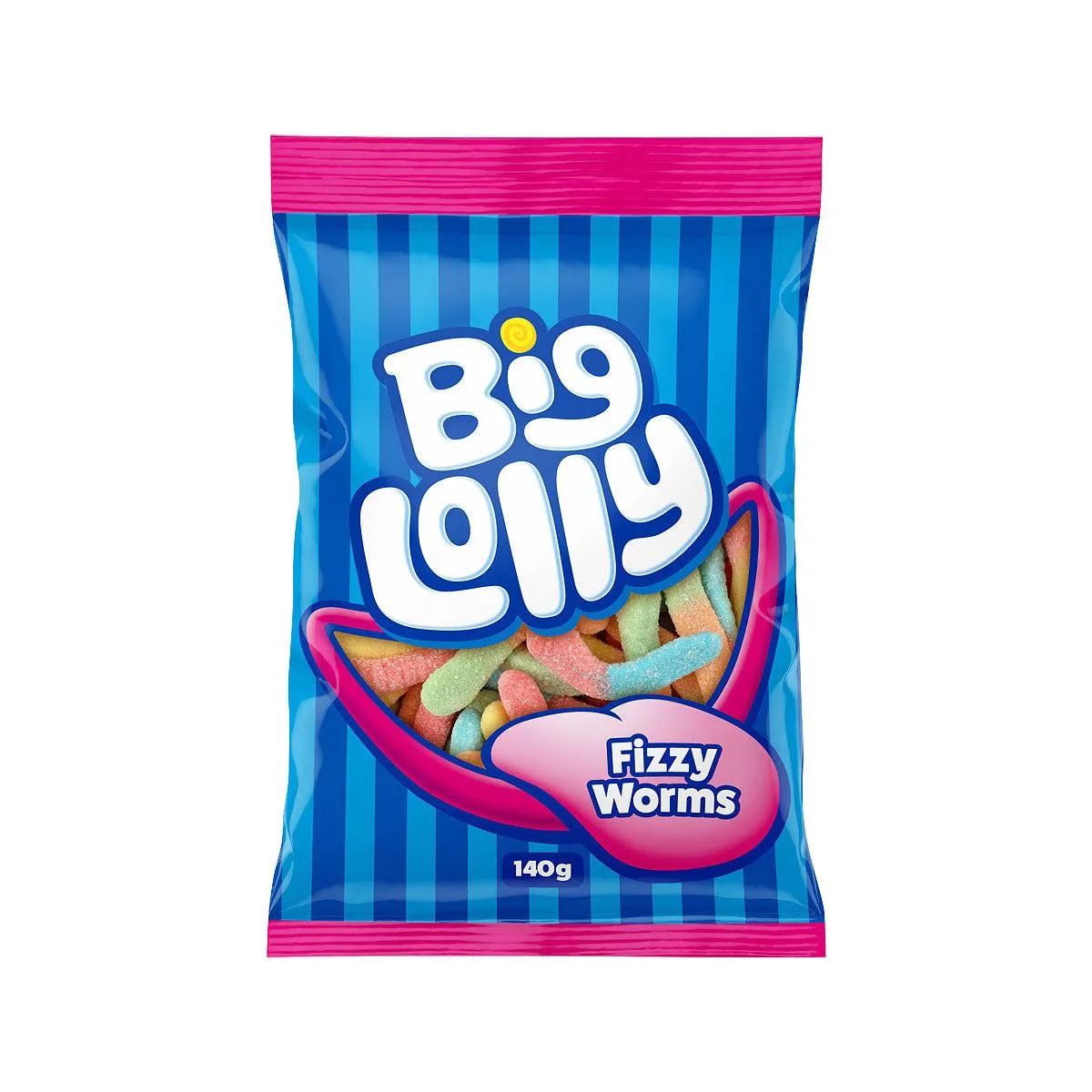 Big Lolly Fizzy Worms 140g