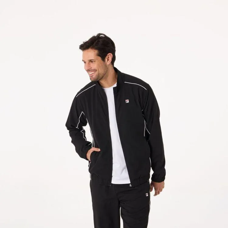 FILA Men's Anson Microfibre Jacket with Piping Black