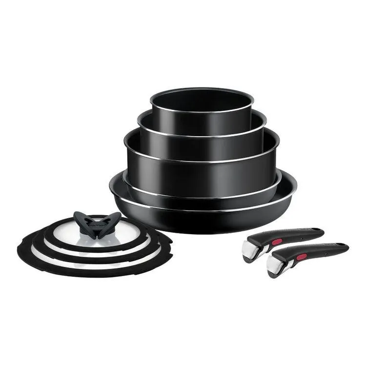 Tefal Ingenio Easy Cook & Clean Non-Stick 10-Piece Cookset Black 10 Piece
