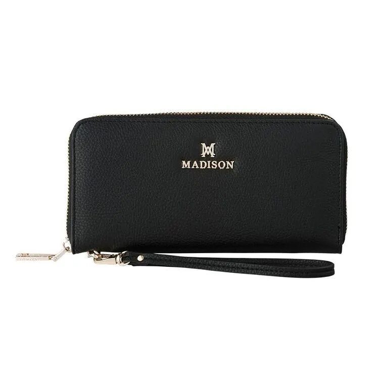 Madison Harlow Clutch Wallet With Wrist Strap Black