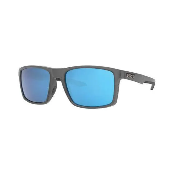 Liive Men’s Carver Sunglasses Matt Smoke with Blue Lens