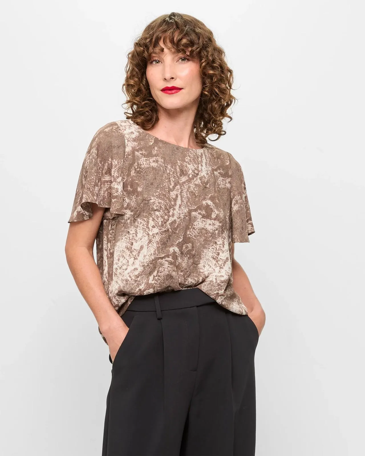 Crew Neck Blouse - Preview - Snake Print