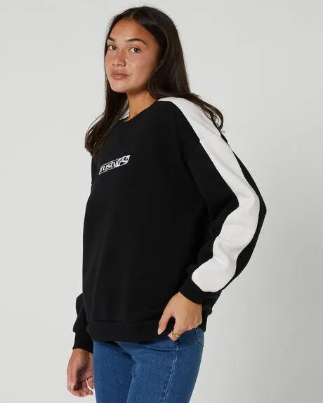 Racing Stripes Oversize Crew Fleece