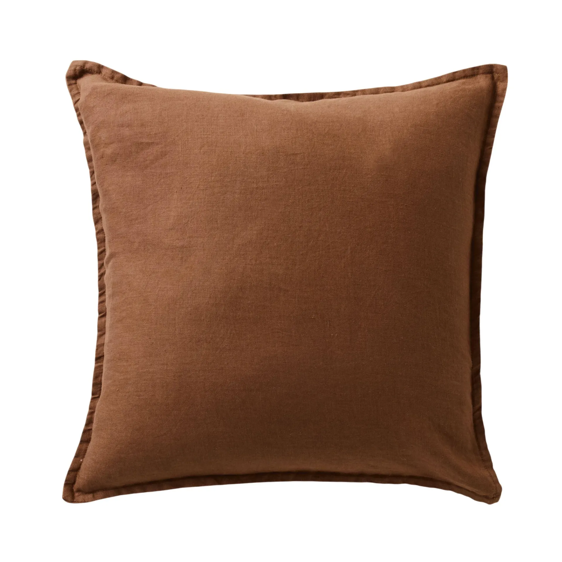 Hamptons French Linen Cushion Chocolate 50x50cm