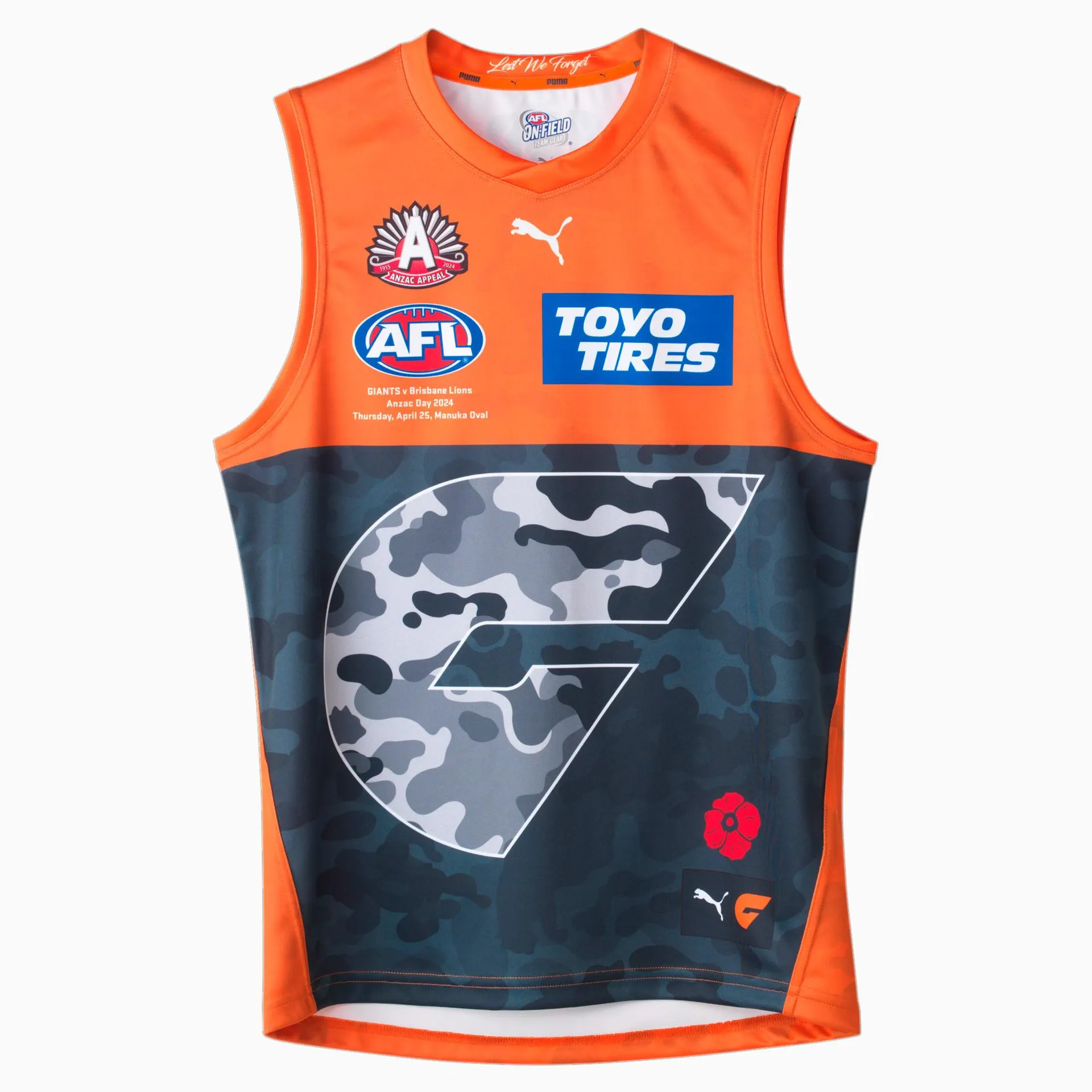 GWS Giants 2024 Men's Replica ANZAC Day Guernsey