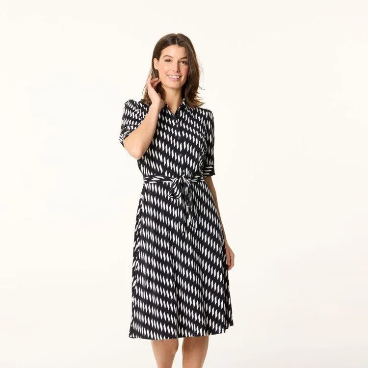 Jane Lamerton Women's Shirtmaker Dash Print Dress Black