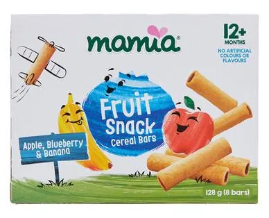 Mamia ® Fruit Snack Cereal Bars Apple, Blueberry & Banana 12mth+ 8pk 128g