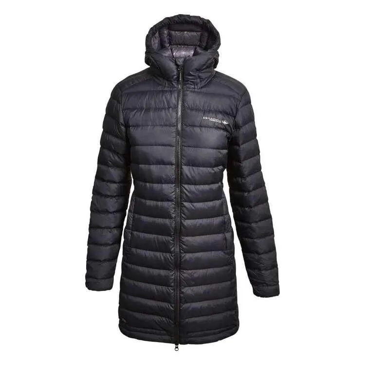 Women's Zephyr 750 Goose Down Hooded Longline Jacket Black