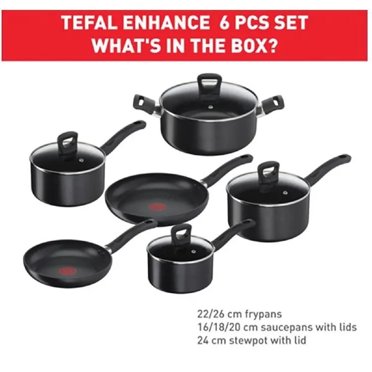 Tefal Enhance 6-Piece Non Stick Induction Cookware Set