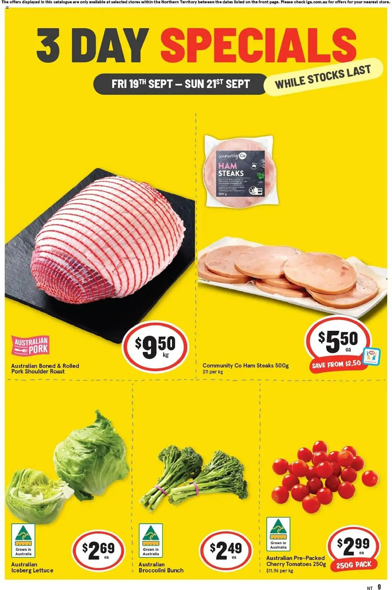 IGA catalogue - Catalogue valid from 19 September to 21 September 2025 - page 1