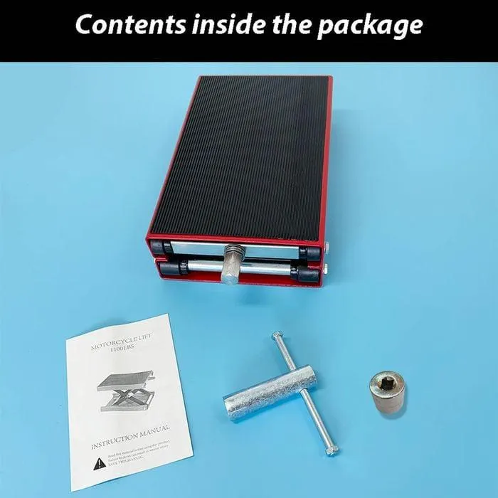 Taurus Legend 500kg Capacity Motorcycle Scissor Lift Jack Stand Red