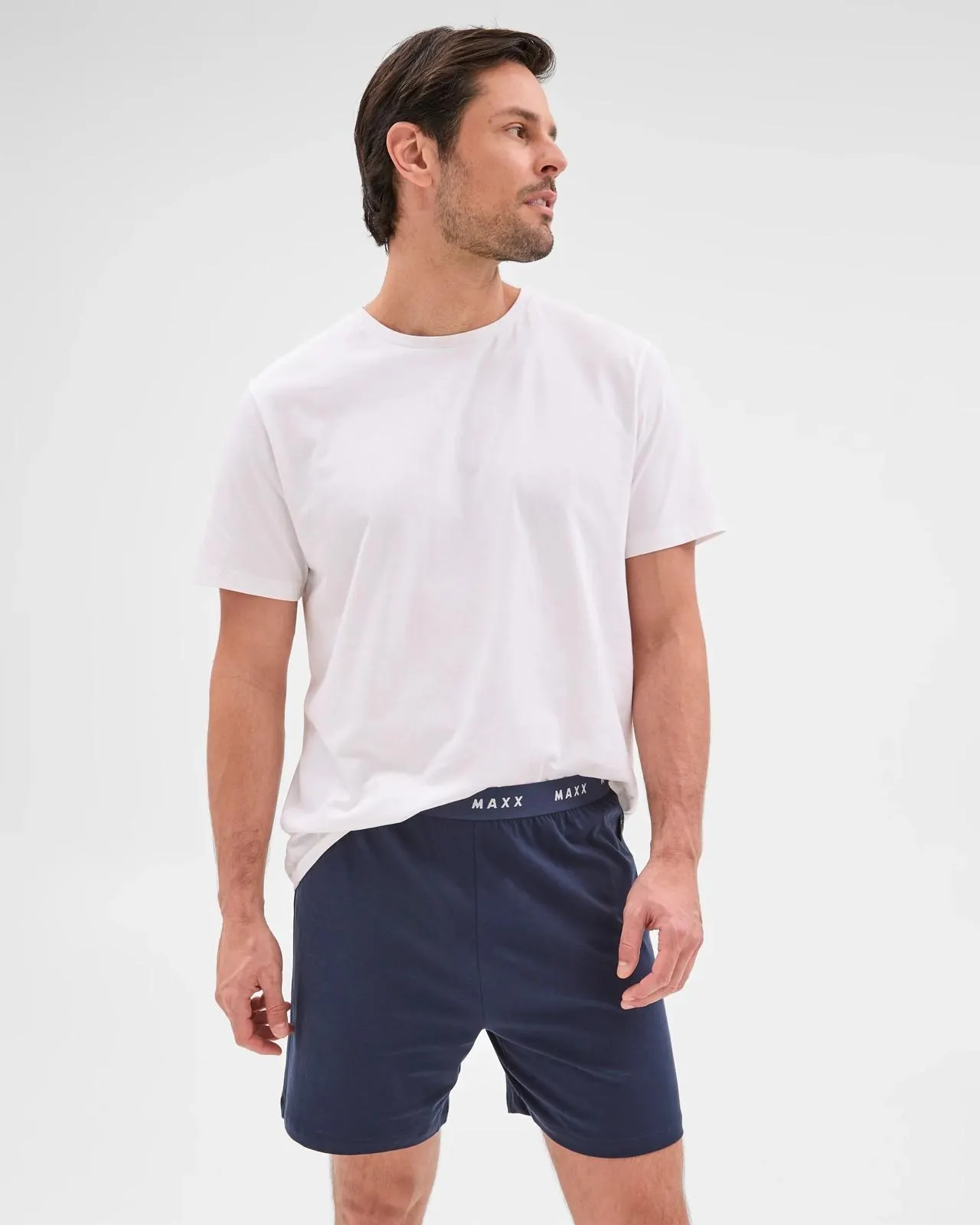 Mens Australian Cotton Jersey Sleep Shorts - Maxx - Navy Blue