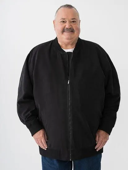 Big Mens Zip Through Micro Suede Jacket