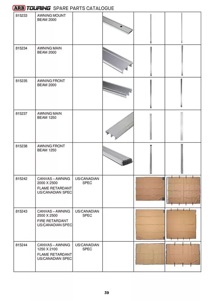 ARB Touring Spare Parts Catalogue - Catalogue valid from 14 March to 31 March 2025 - page 39