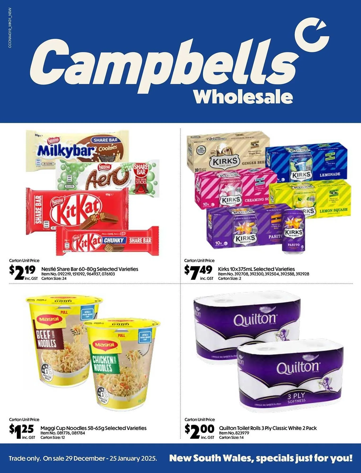 Campbells Wholesale catalogue - Catalogue valid from 29 December to 25 January 2026 - page 1