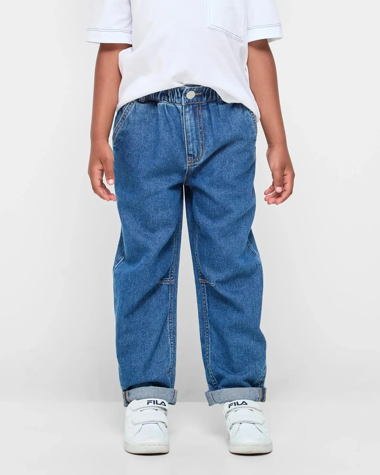 Relaxed Balloon Fit Denim Jeans - Dark Wash